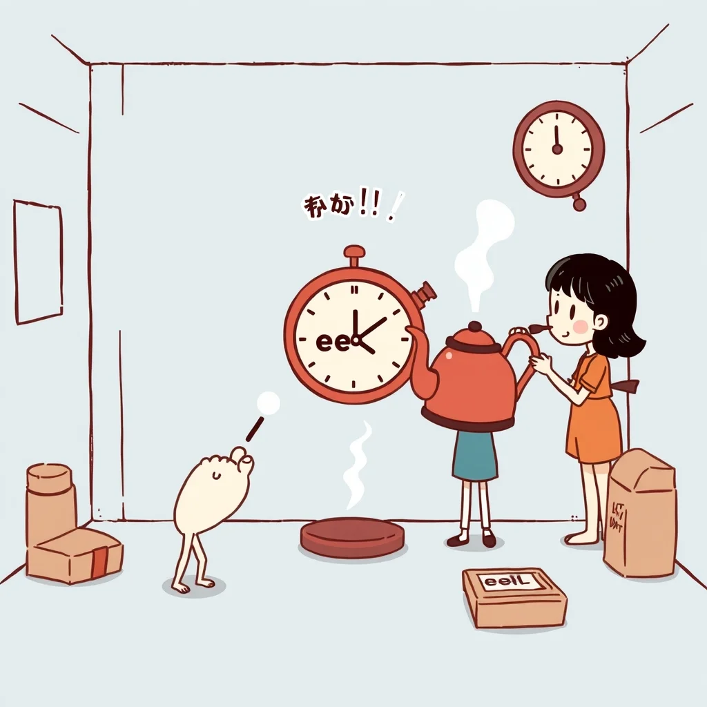 Mnemonic illustration for 時計 — a watch; a clock
