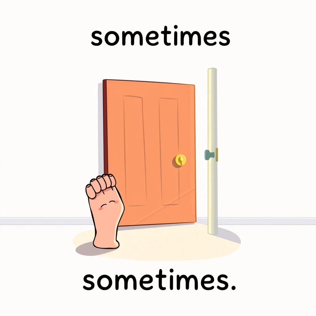 Mnemonic illustration for 時々 — sometimes