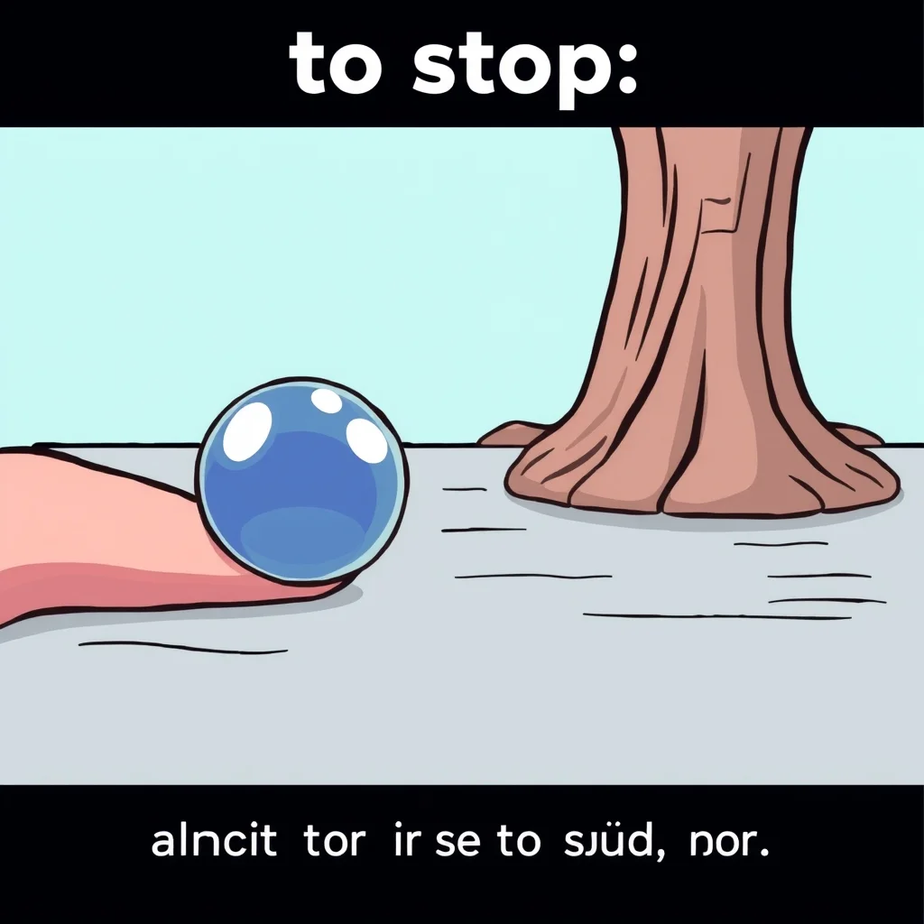 Mnemonic illustration for 止まる — to stop