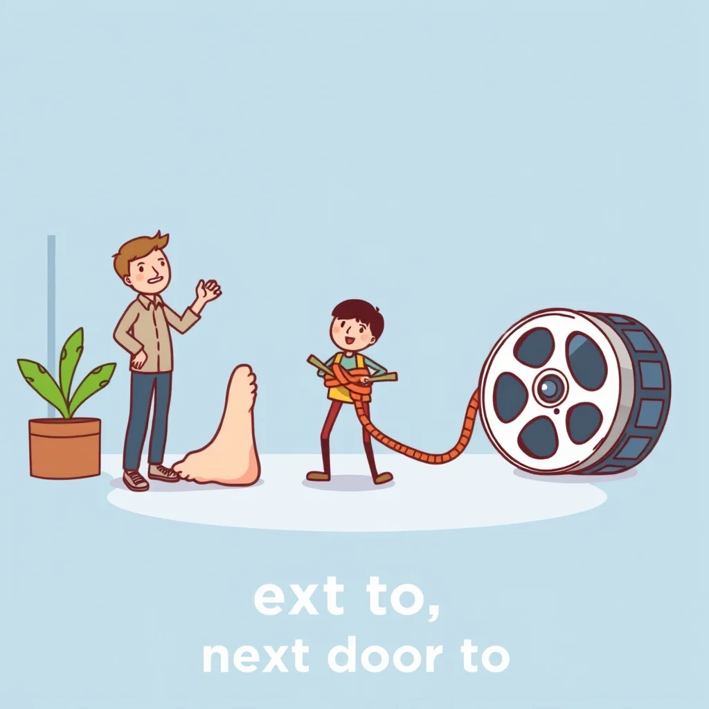 Mnemonic illustration for 隣 — next to, next door to