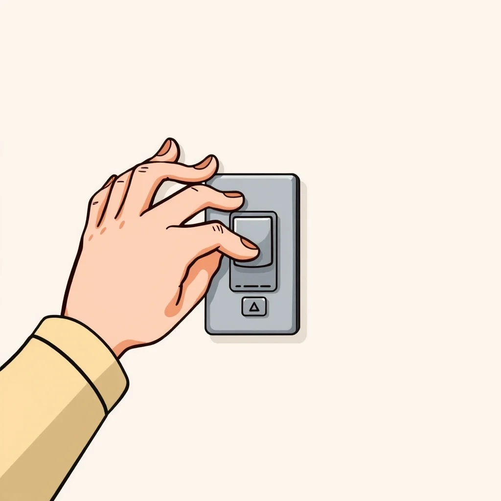 Mnemonic illustration for 点ける — to turn on