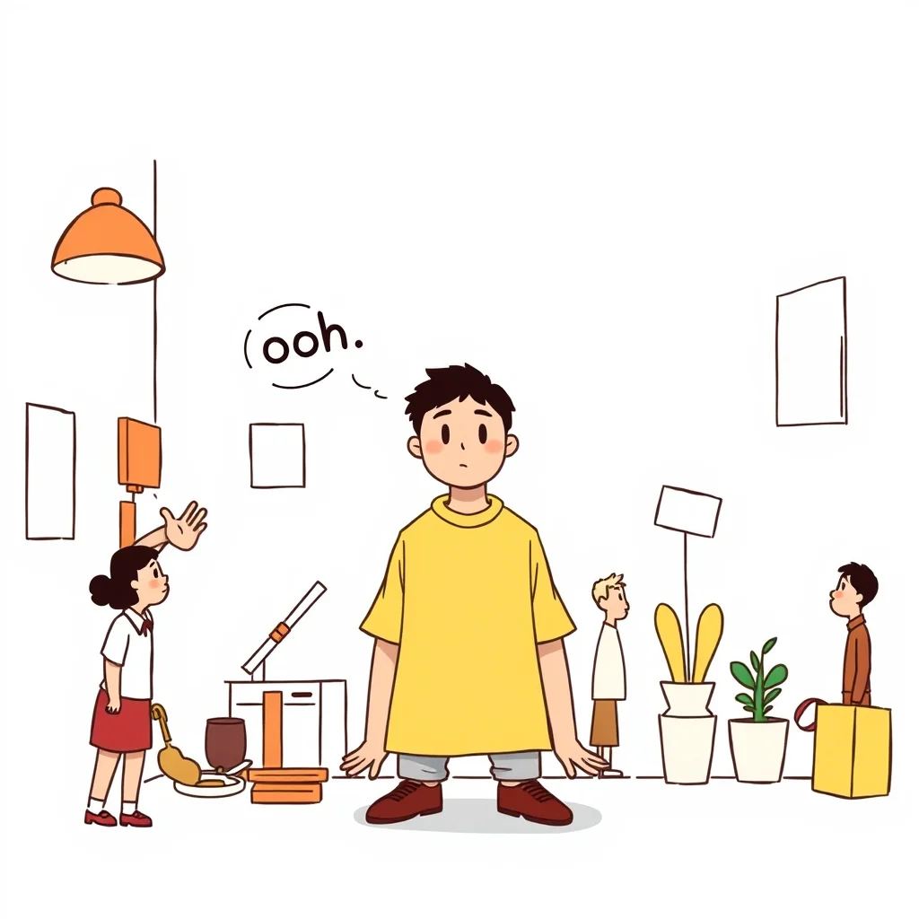 Mnemonic illustration for 上 — above (up, top, etc.), over, on top of