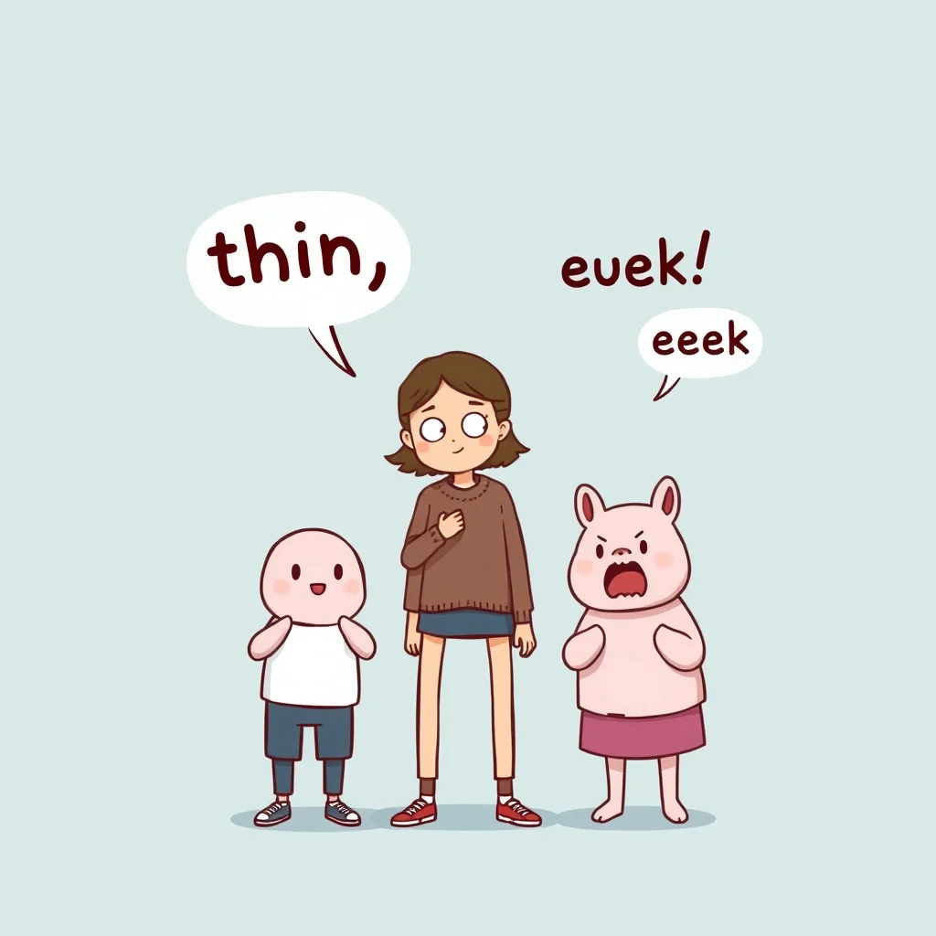 Mnemonic illustration for 薄い — thin, weak