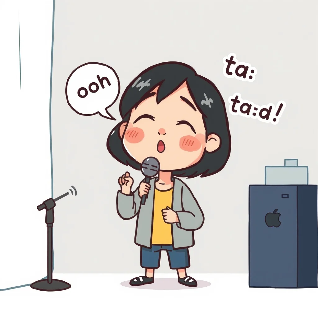 Mnemonic illustration for 歌 — a song
