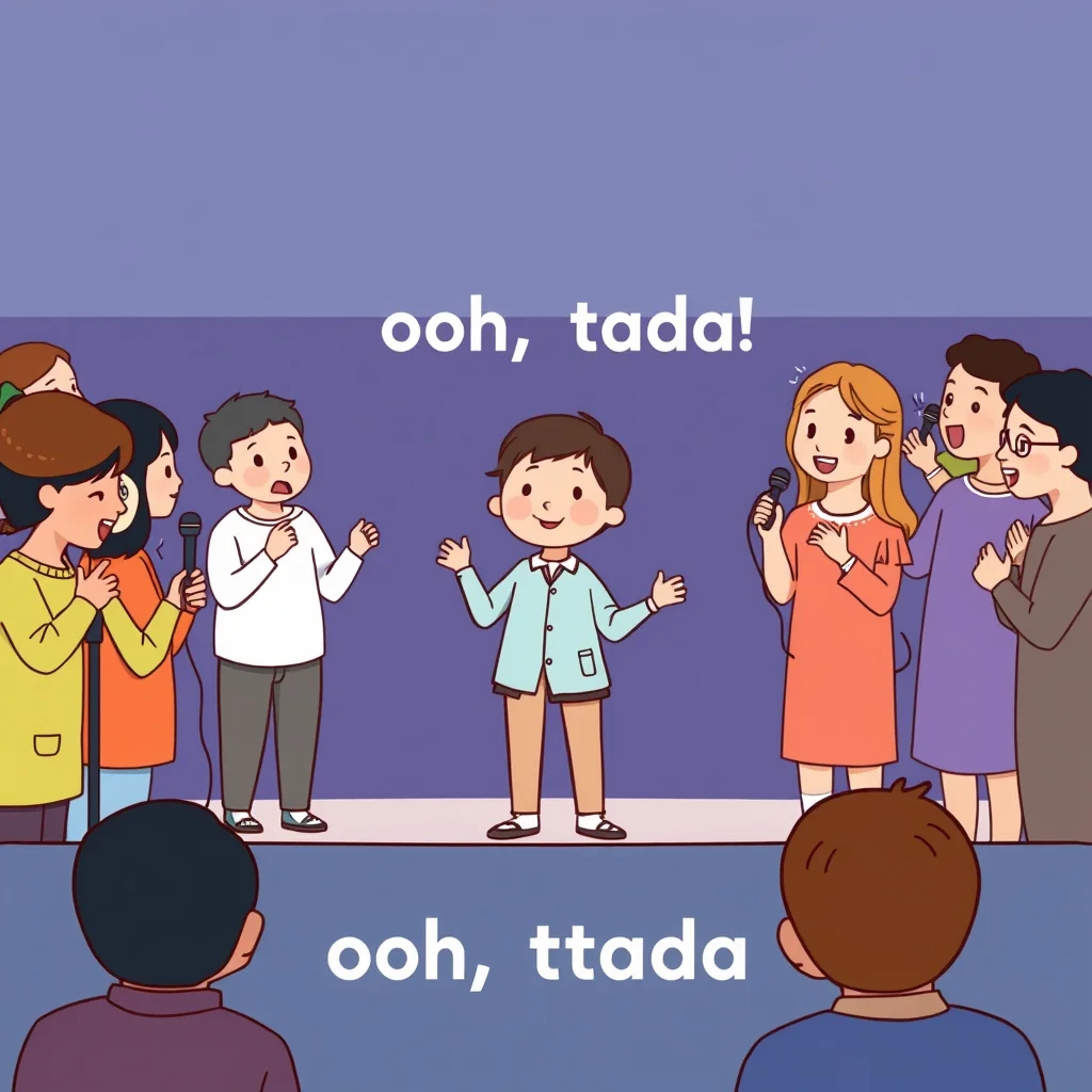 Mnemonic illustration for 歌う — to sing