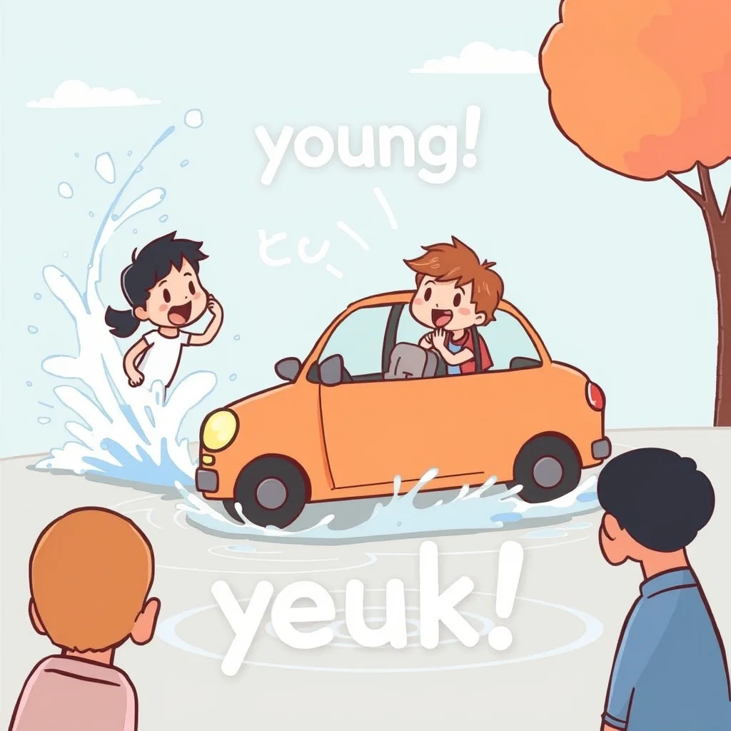 Mnemonic illustration for 若い — young