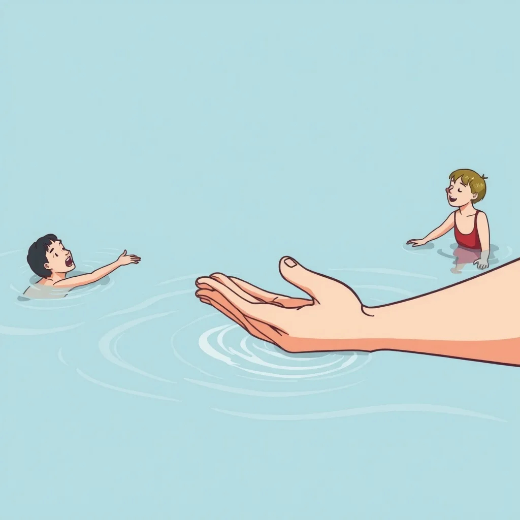 Mnemonic illustration for 渡す — to hand over