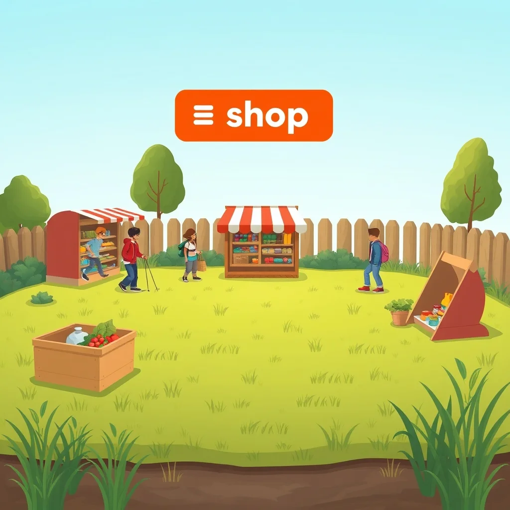 Mnemonic illustration for 屋 — ~ shop