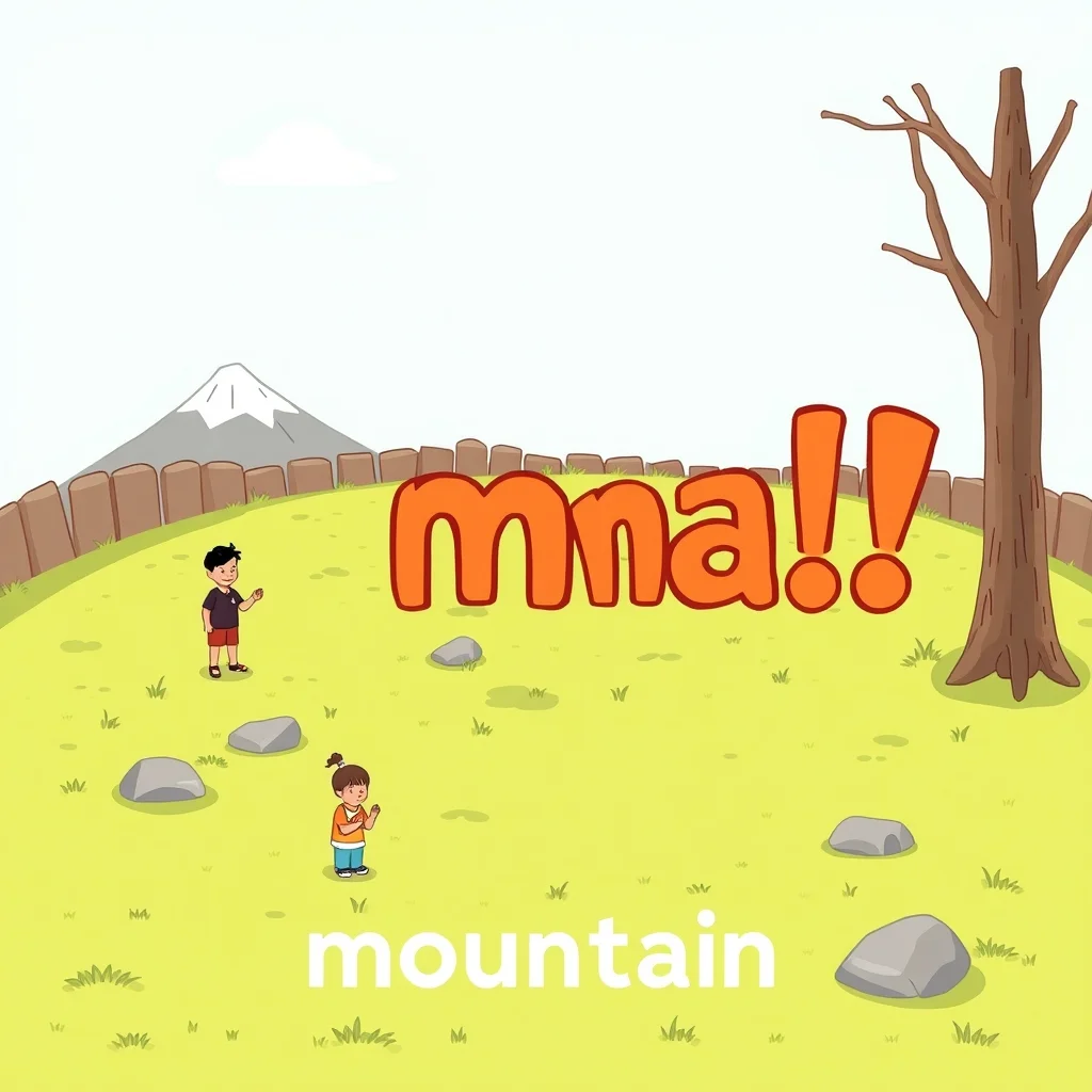 Mnemonic illustration for 山 — mountain