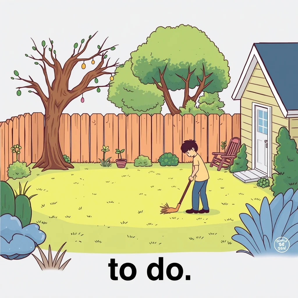 Mnemonic illustration for やる — to do