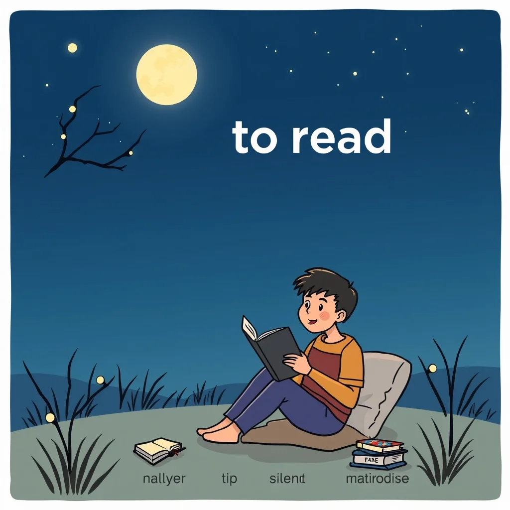 Mnemonic illustration for 読む — to read