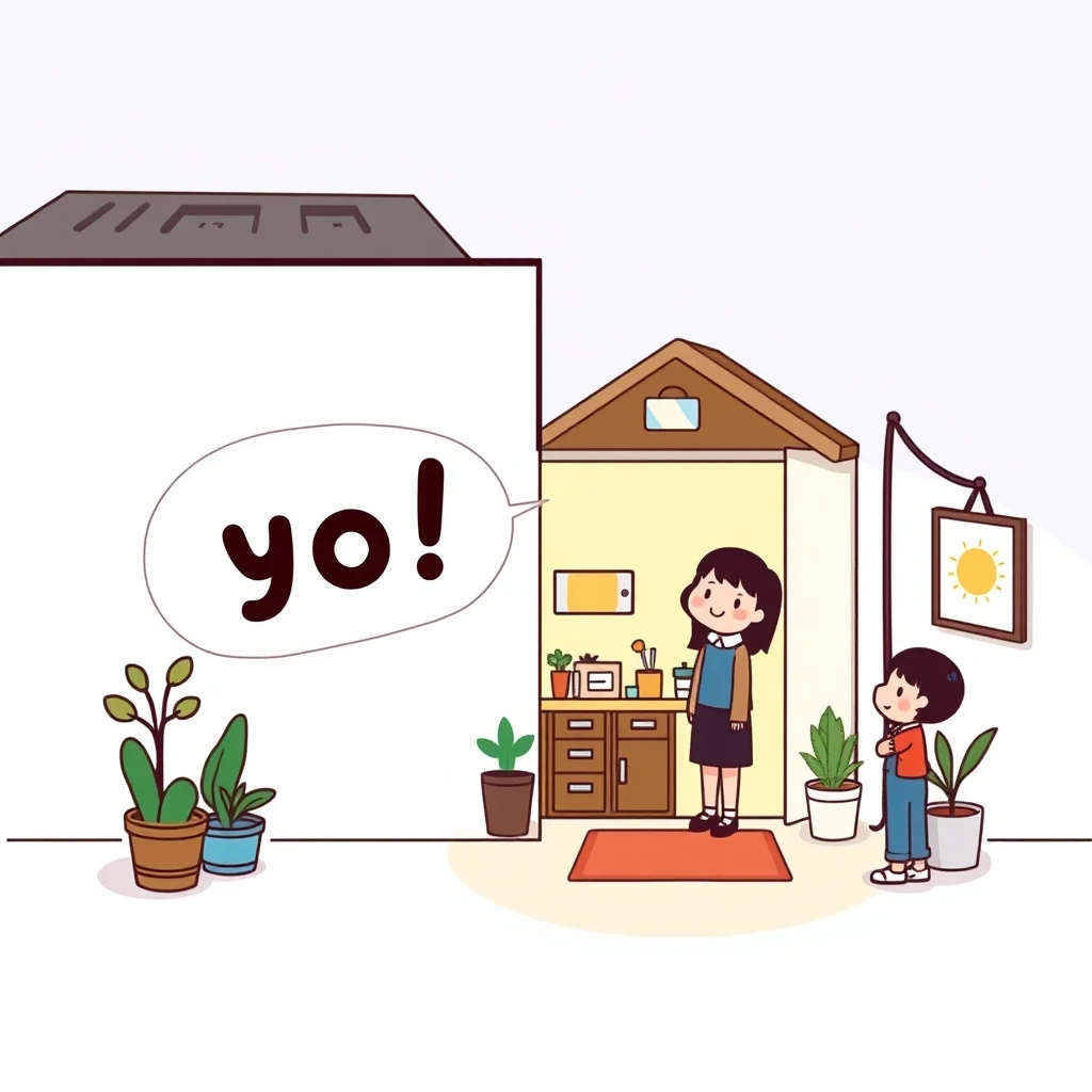 Mnemonic illustration for 夜 — evening, night