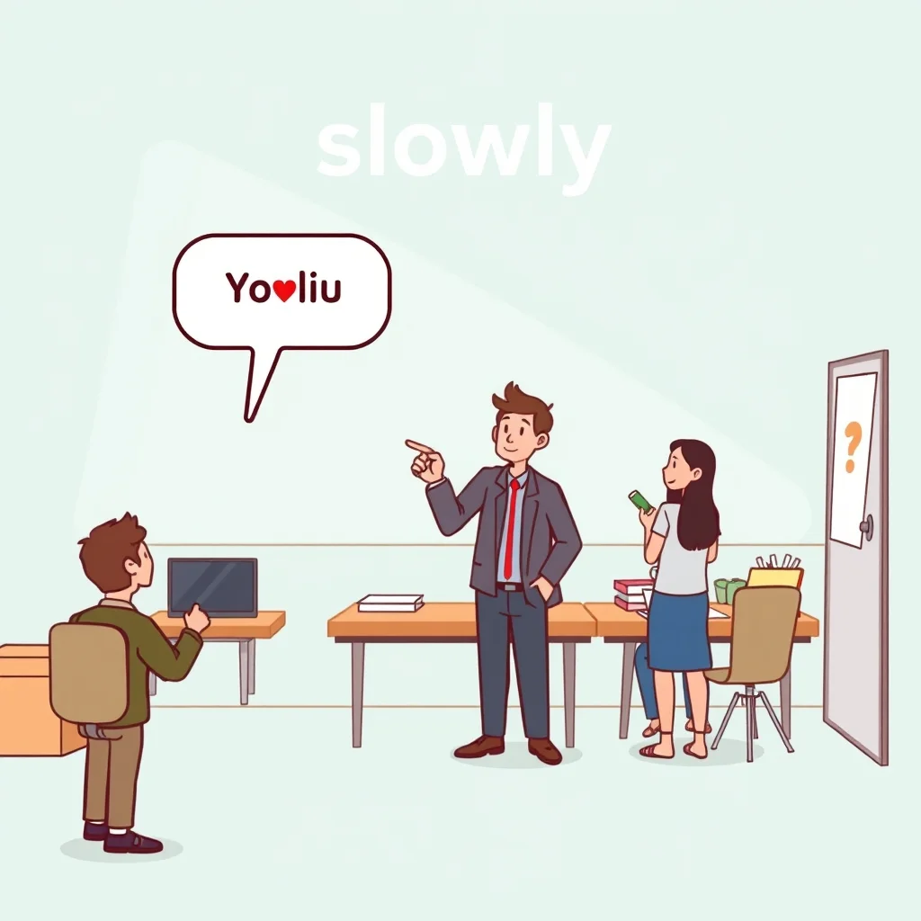 Mnemonic illustration for ゆっくり — slowly