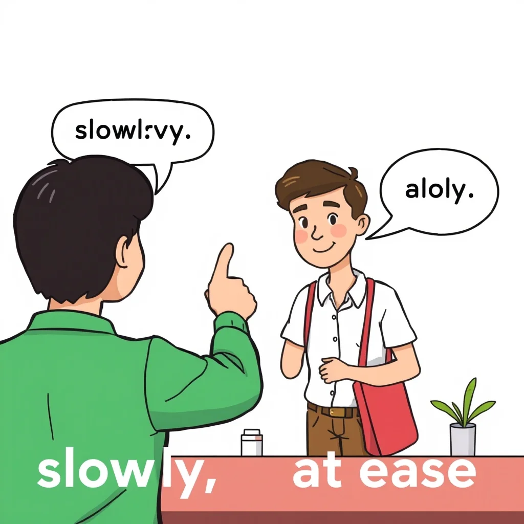 Mnemonic illustration for ゆっくりと — slowly, at ease