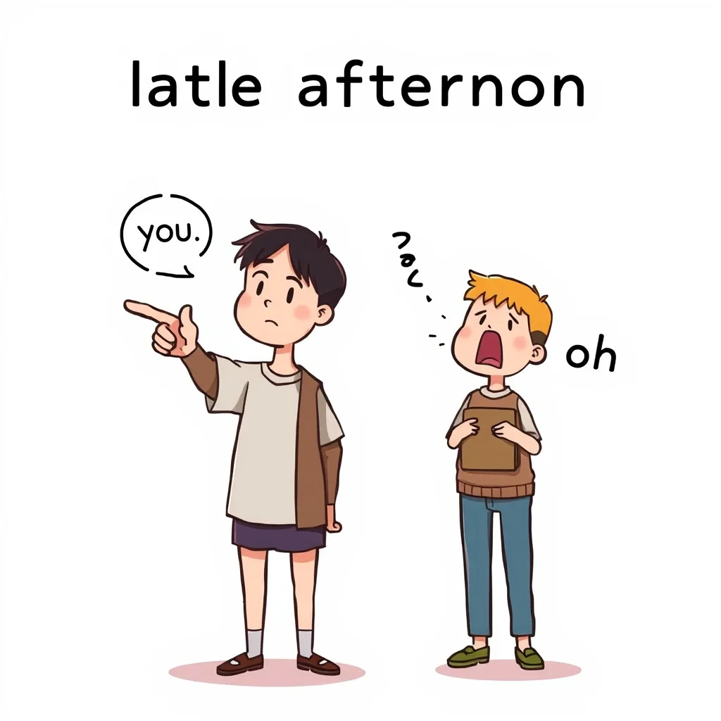 Mnemonic illustration for 夕方 — late afternoon (typically just before dinner time), evening