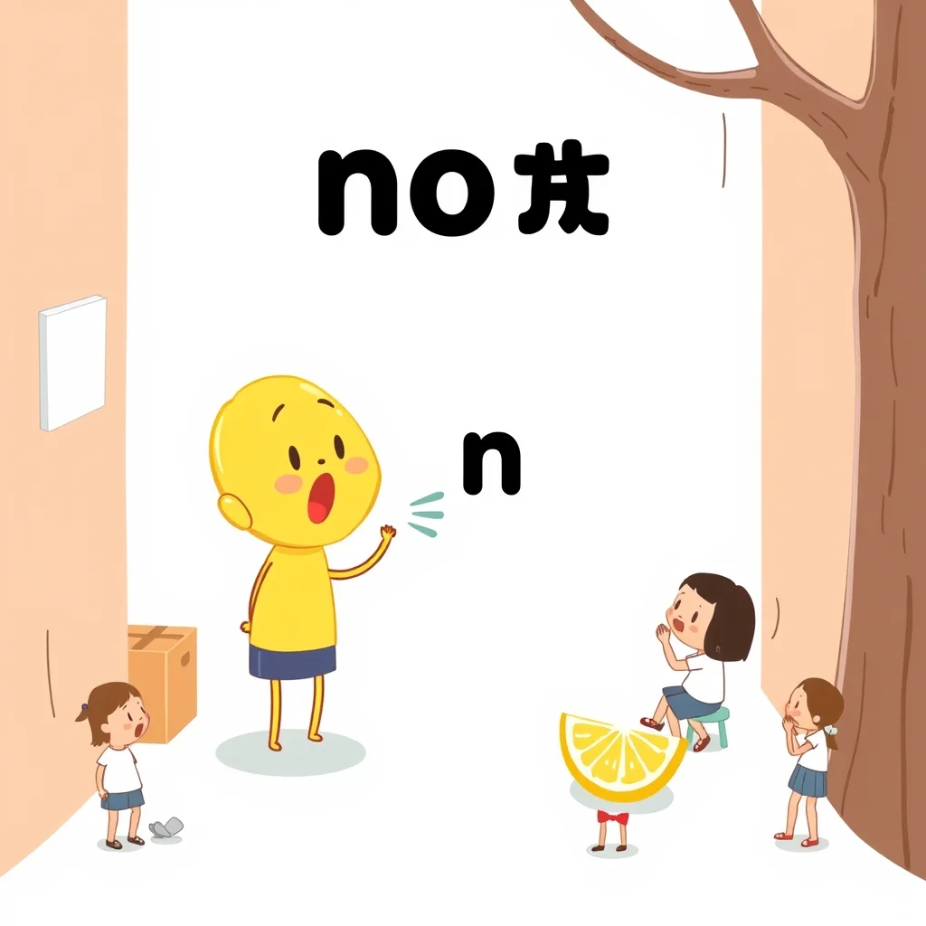 Mnemonic illustration for 全然 — not at all